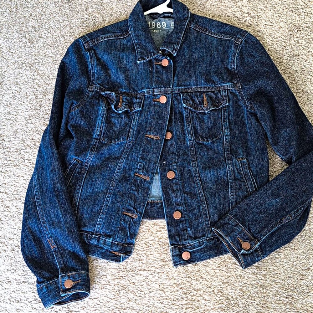 Gap 1969 Women's Blue Jean Jacket Button Front Size M RN 54023